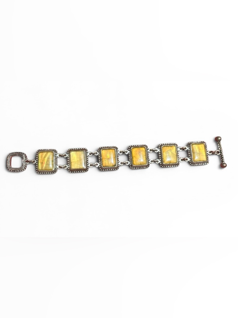 Chunky Reversible Bracelet, Premier Designs, Silver Toned, Yellow/Gold Stones